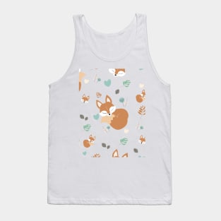 Sleepy Foxes pattern Tank Top